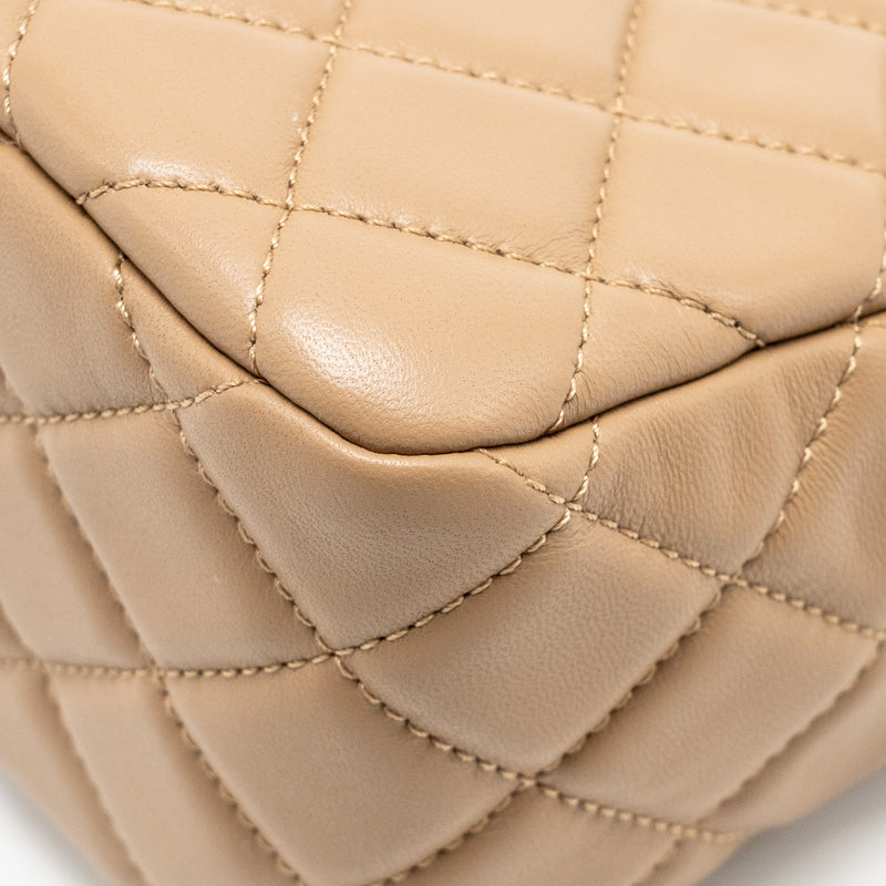Chanel Pearl Crush hobo bag lambskin beige GHW (microchip)
