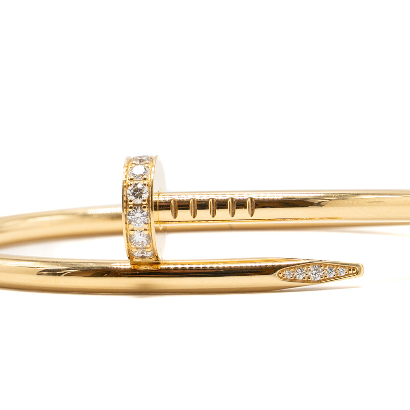 Cartier size 16 Juste Un Clou Bracelet yellow gold with diamonds