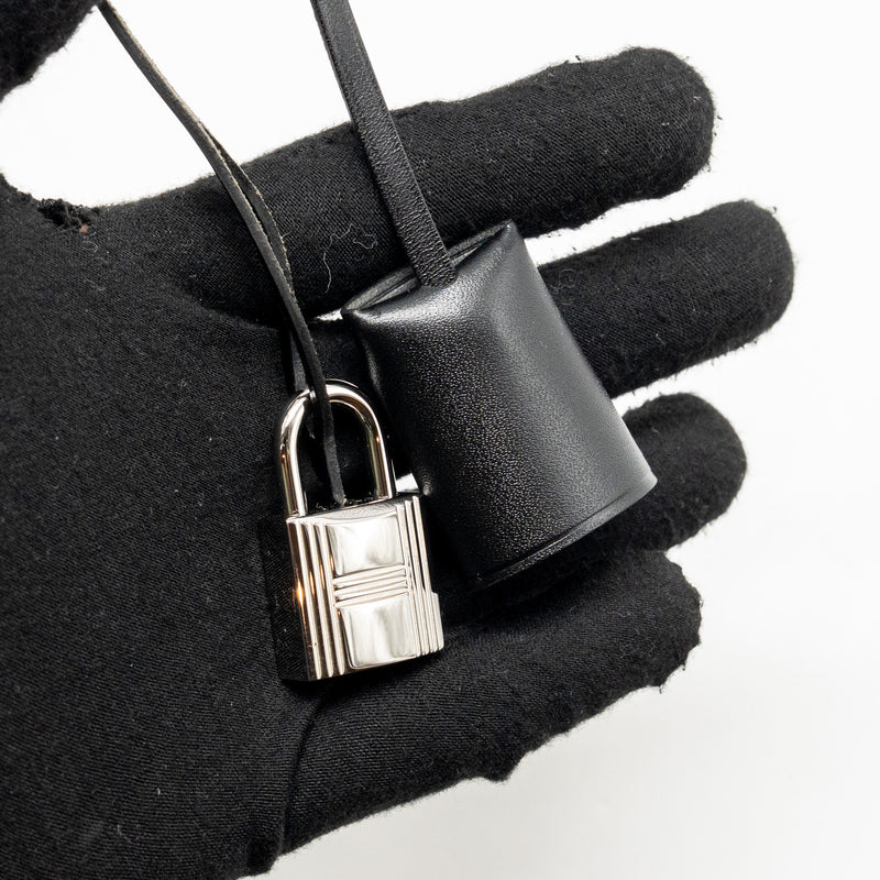 Hermes Herbag 31 Zip Bag Canvas/Hunter Leather Ebene/Noir SHW Stamp D