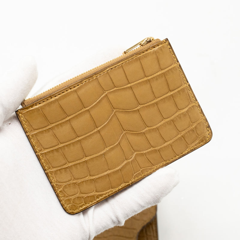 Hermes Roulis Slim Alligator Mississippiensis Mat Kraft LGHW Stamp Z