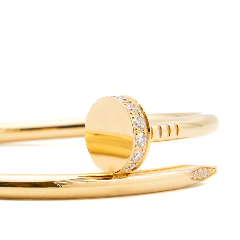 Cartier size 16 Juste Un Clou Bracelet yellow gold with diamonds