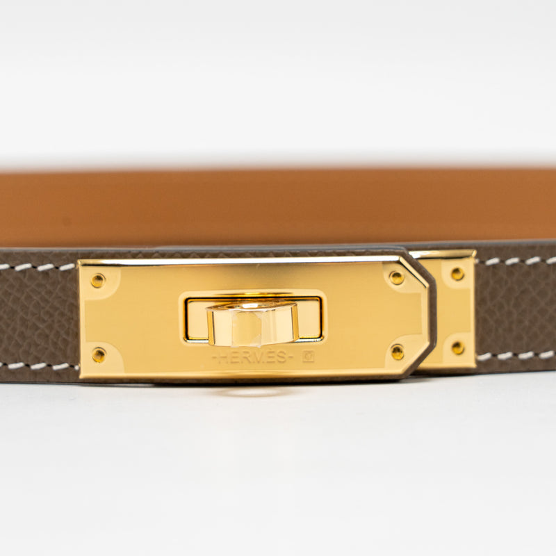 Hermes Kelly 18 Belt Epsom Etoupe GHW Stamp K