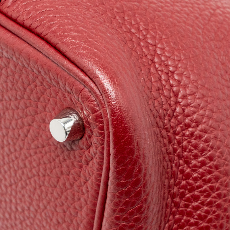 Hermes Picotin 18 Lock Bag Clemence K1 Rouge Grenat SHW Stamp X