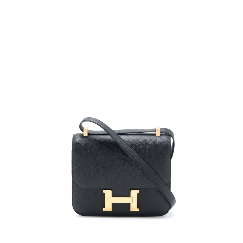Hermes Constance 24 Epsom Black RGHW Stamp C