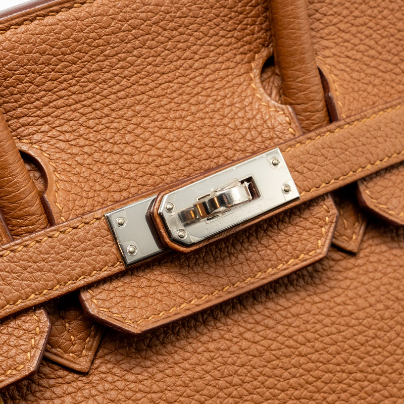 Hermes Birkin 25 Officer Togo/Swift Gold/Ambre SHW Stamp C