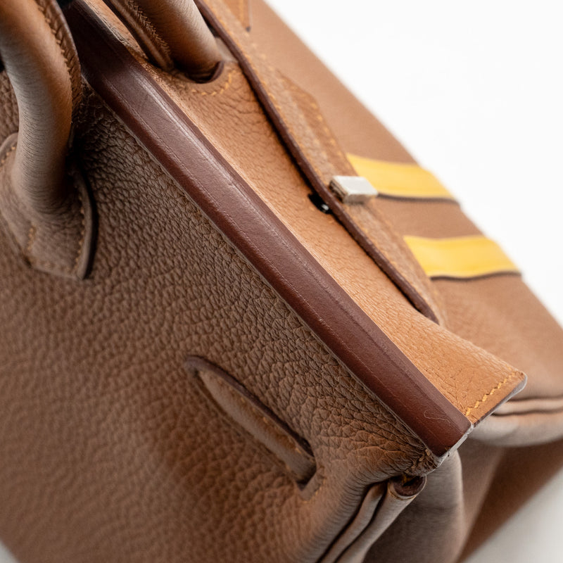 Hermes Birkin 25 Officer Togo/Swift Gold/Ambre SHW Stamp C