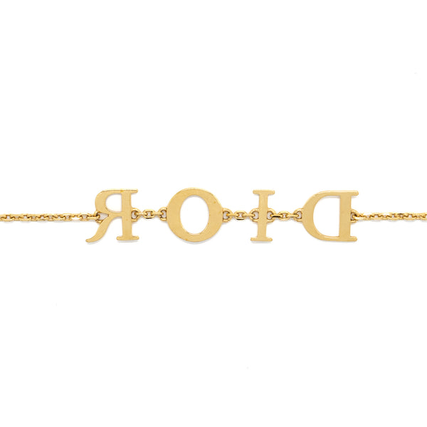 Dior Letter Bracelet Crystal Gold Tone