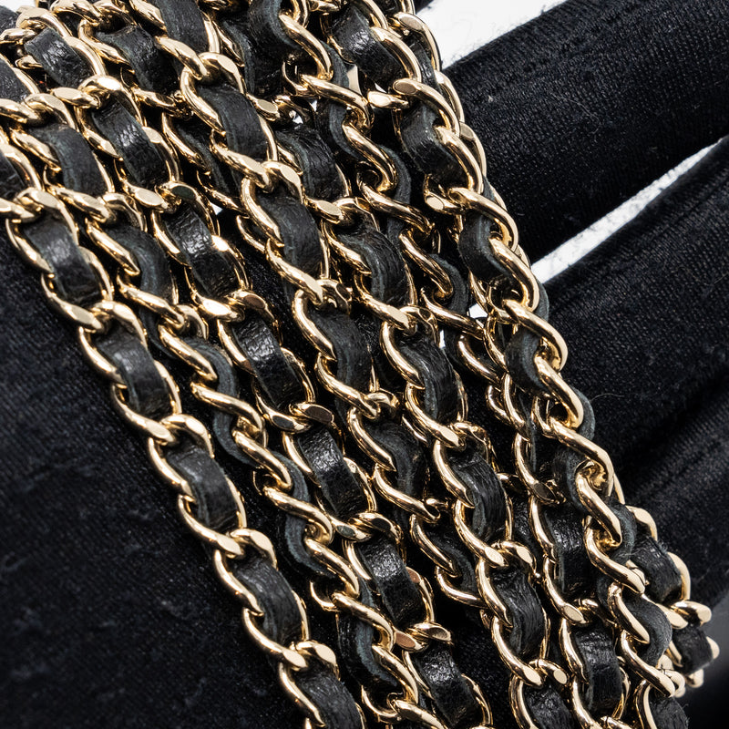 Chanel quilted super mini tote with chain lambskin black LGHW