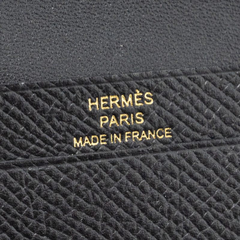 Hermes Bearn Card Holder Epsom Black GHW Stamp Z