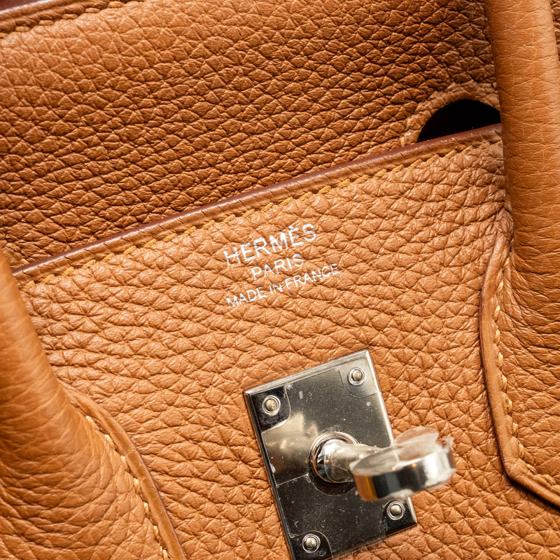 Hermes Birkin 25 Officer Togo/Swift Gold/Ambre SHW Stamp C