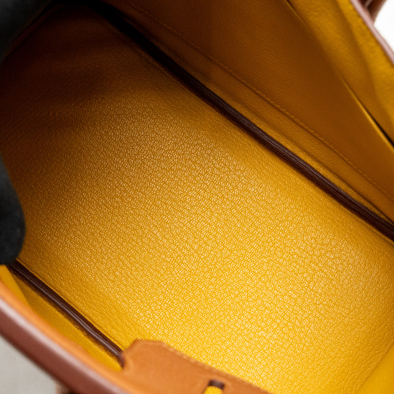 Hermes Birkin 25 Officer Togo/Swift Gold/Ambre SHW Stamp C