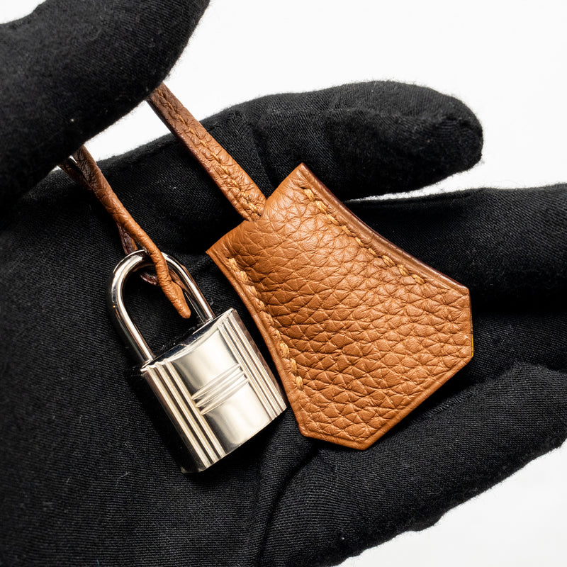 Hermes Birkin 25 Officer Togo/Swift Gold/Ambre SHW Stamp C