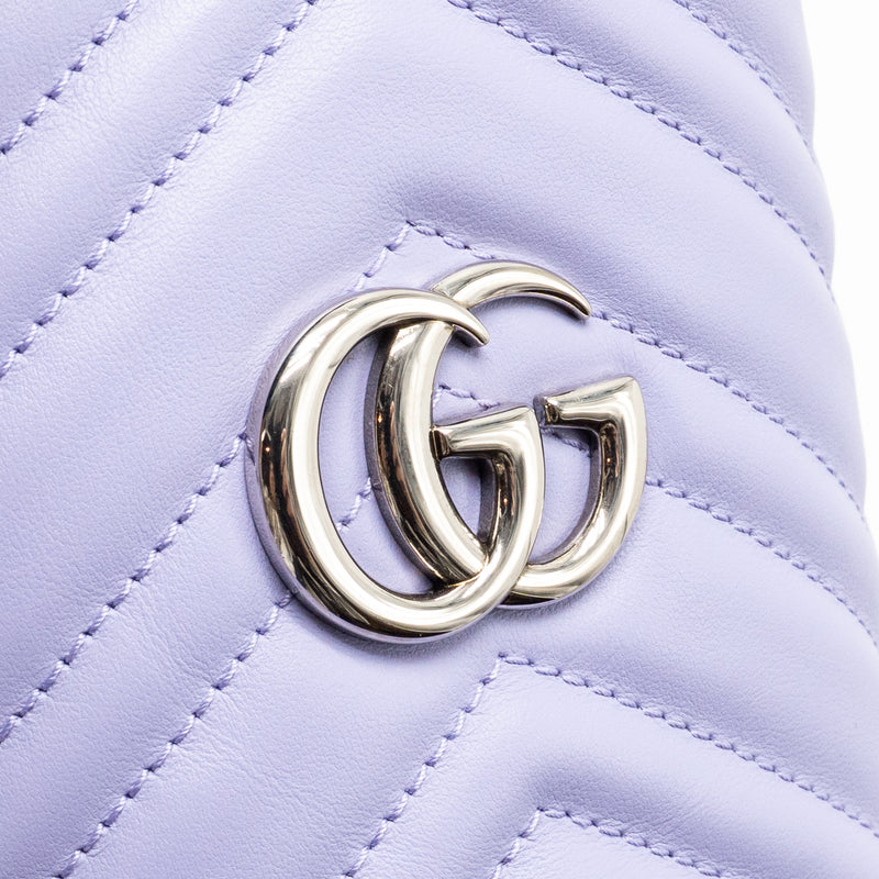 Gucci GG Marmont Bucket Bag Calfskin Light Purple SHW