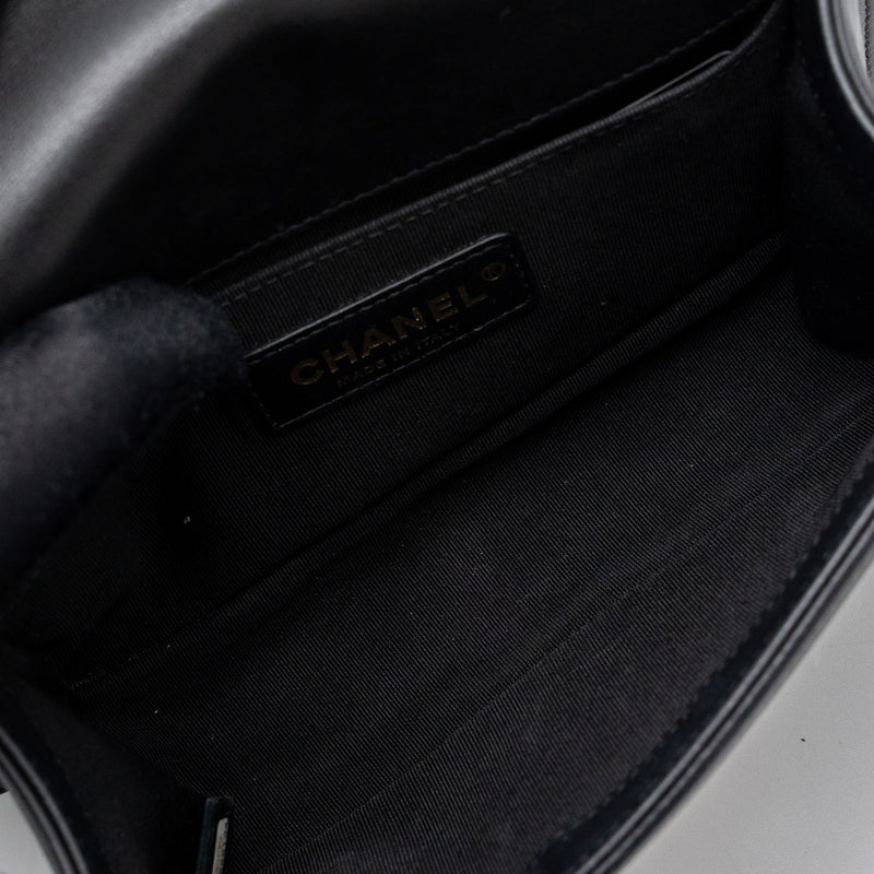 Chanel small boy bag calfskin black GHW