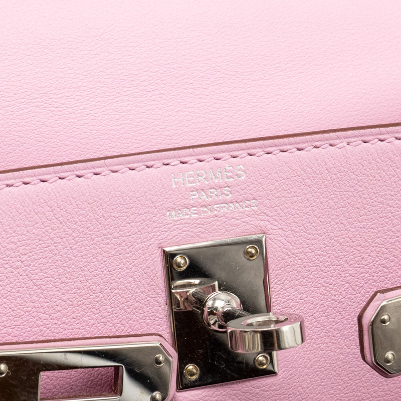 Hermes Kelly 25 Swift x9 Mauve Sylvestre SHW Stamp Z