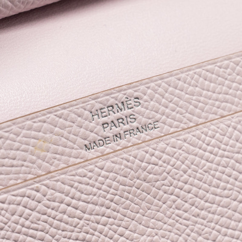 Hermes Bearn Compact Wallet Epsom Mauve Pale SHW Stamp B