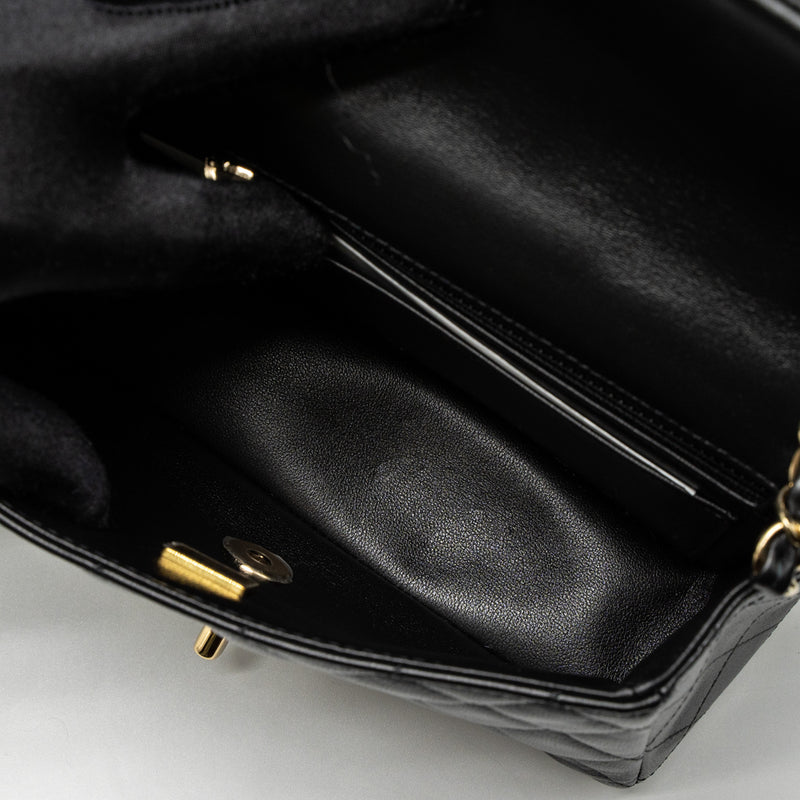 Chanel Classic Mini Rectangular Flap Bag Lambskin Black LGHW (Microchip)