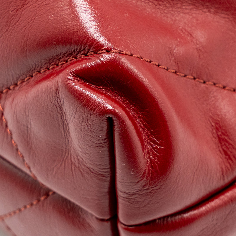 Chanel Mini 22 Bag Shiny Calfskin Red GHW (Microchip)