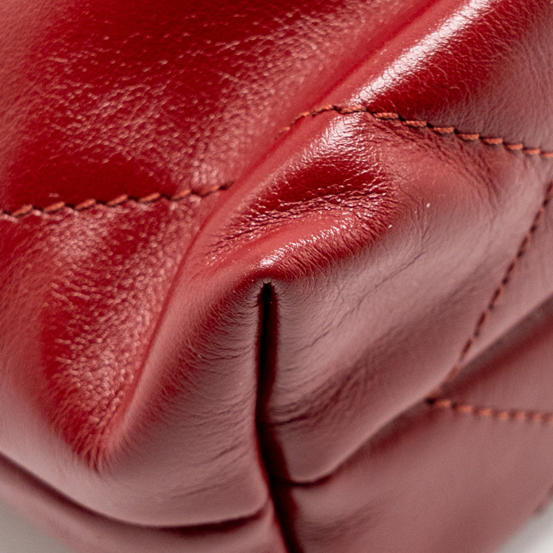 Chanel Mini 22 Bag Shiny Calfskin Red GHW (Microchip)