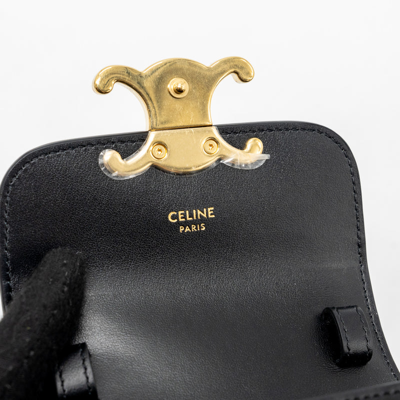 Celine mini Claude shiny calfskin black GHW