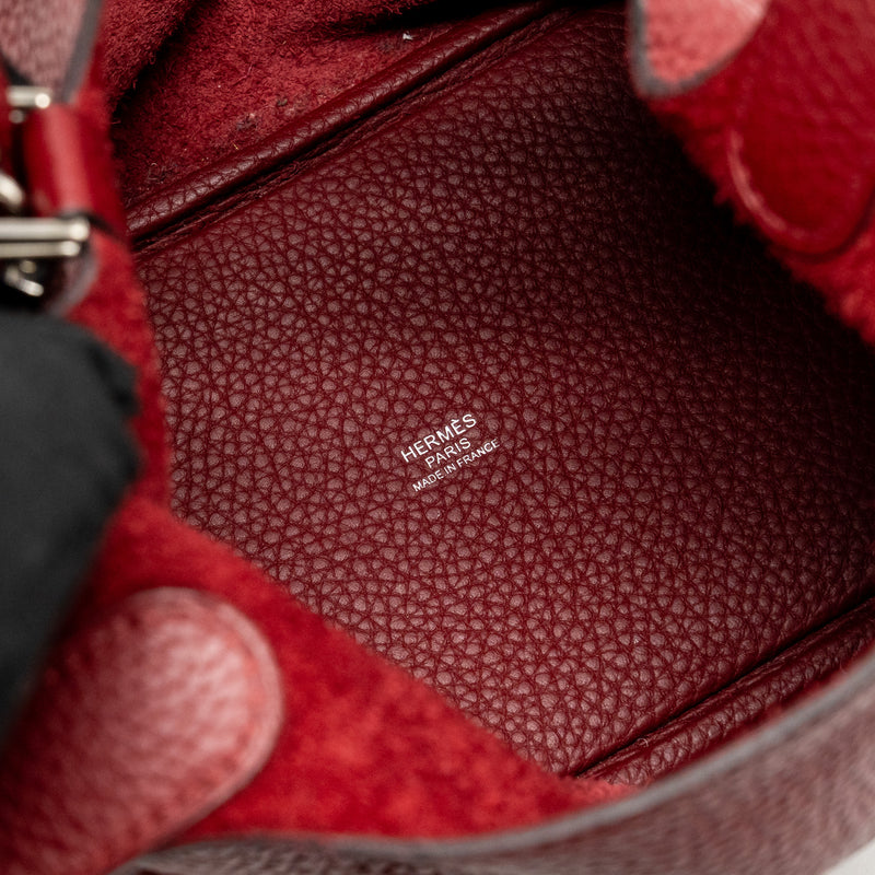 Hermes Picotin 18 Lock Bag Clemence K1 Rouge Grenat SHW Stamp X