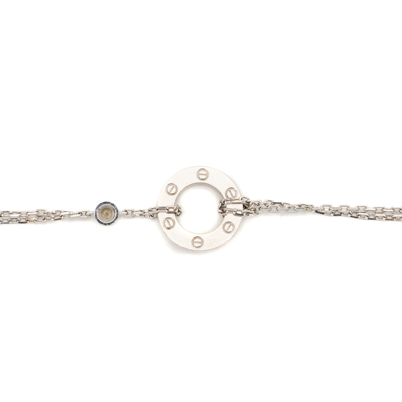 Cartier love necklace white gold with 2 diamonds