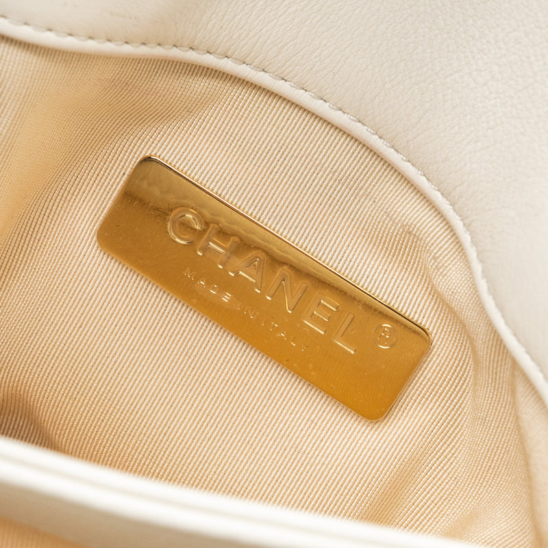 Chanel quilted mini flap bag Calfskin white GHW