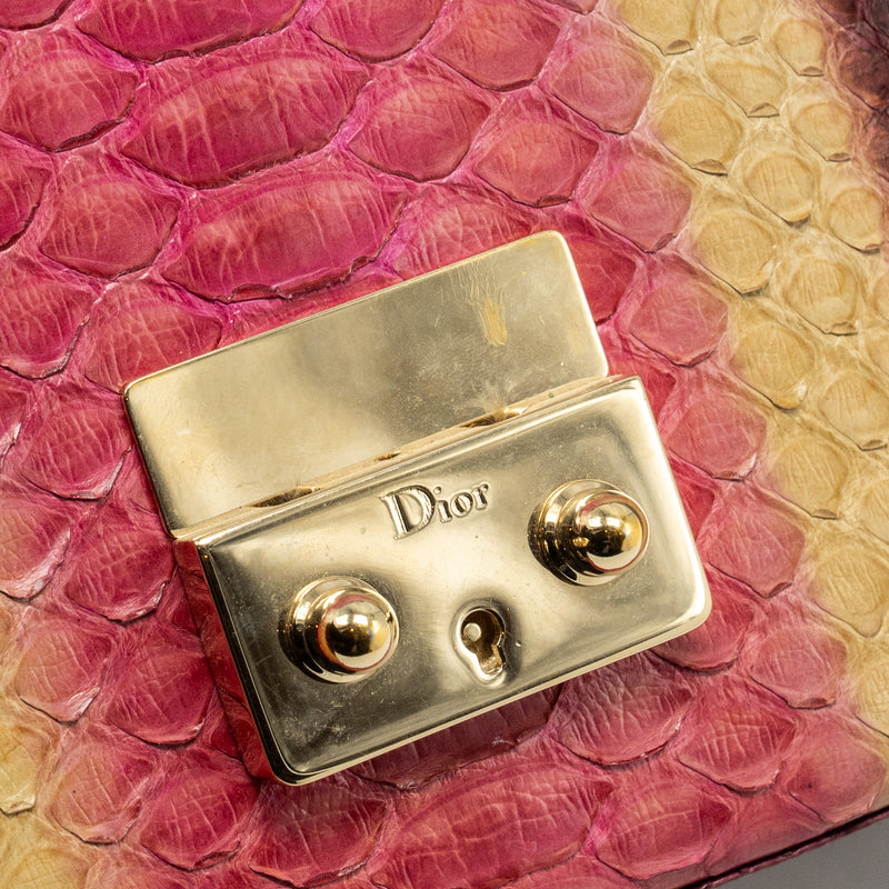 DIOR Miss Dior Medium Flap Bag Python Multicolour GHW