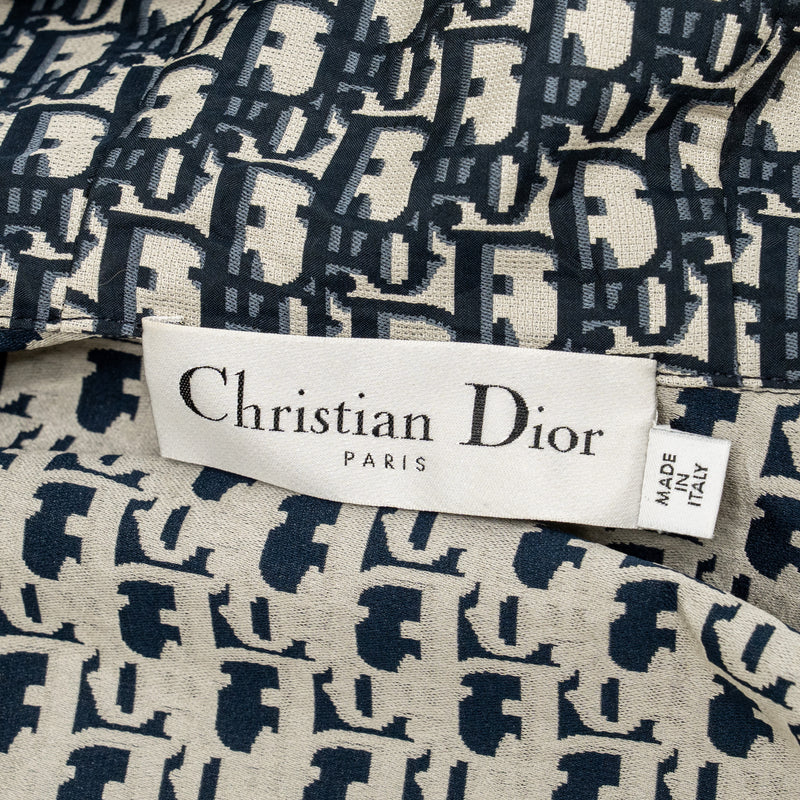 Dior Size XS Dior Oblique Motif Hooded Jacket Polyester Blue