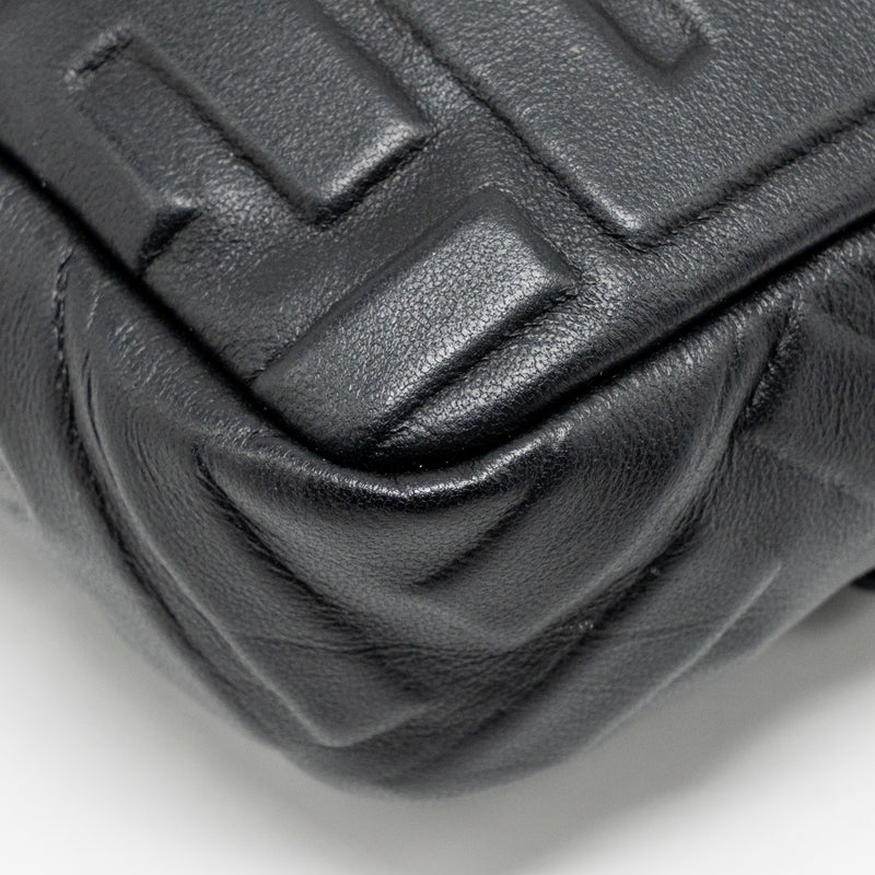 Fendi Mini Baguette Bag FF Motif Lambskin Black GHW