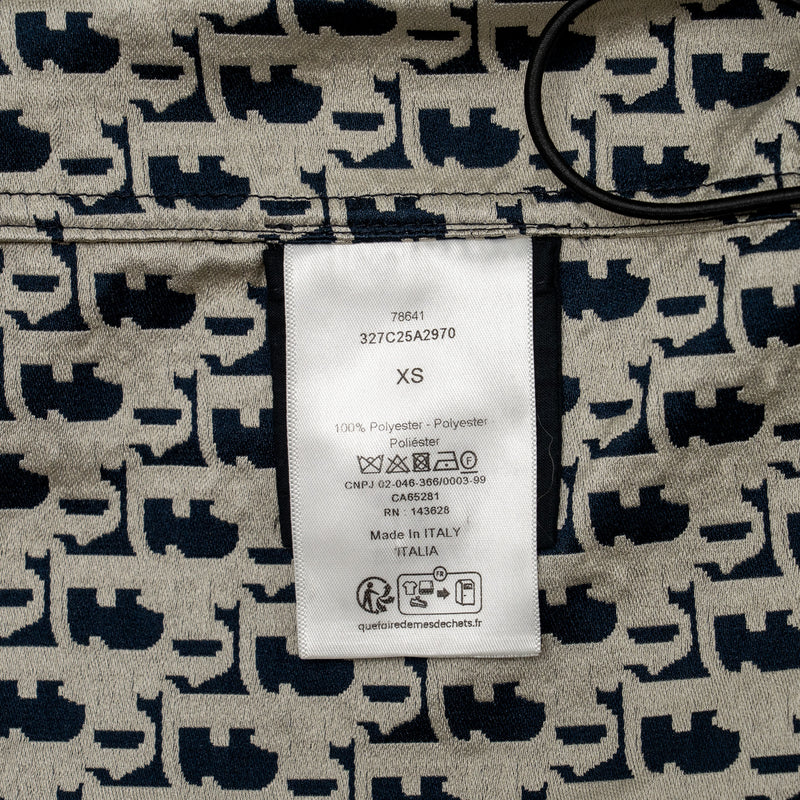 Dior Size XS Dior Oblique Motif Hooded Jacket Polyester Blue