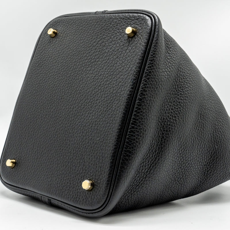 Hermes Picotin 22 Lock Bag Clemence Black GHW Stamp U
