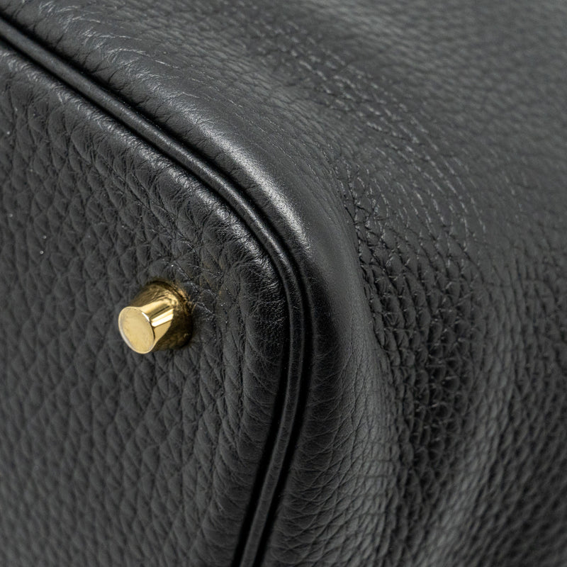 Hermes Picotin 22 Lock Bag Clemence Black GHW Stamp U