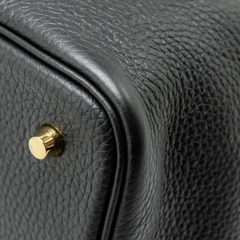 Hermes Picotin 22 Lock Bag Clemence Black GHW Stamp U