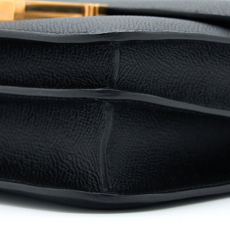 Hermes Constance 24 Epsom Black RGHW Stamp C