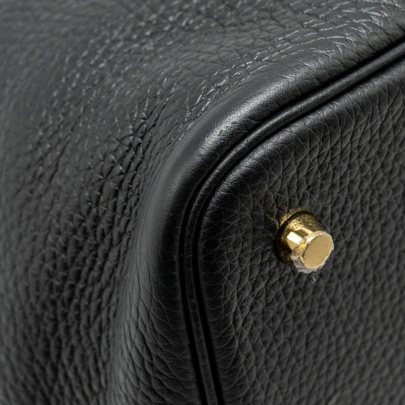 Hermes Picotin 22 Lock Bag Clemence Black GHW Stamp U
