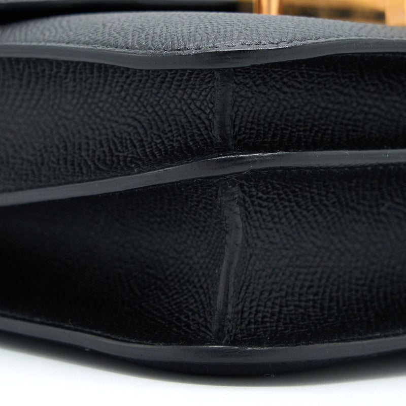 Hermes Constance 24 Epsom Black RGHW Stamp C