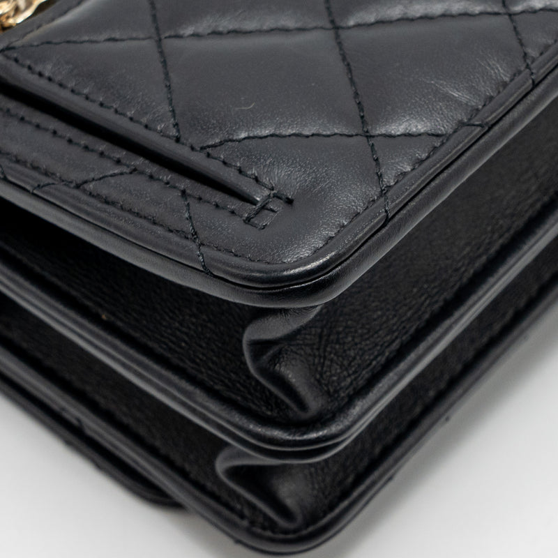 Chanel Mini 2.55 Reissue Wallet on Chain Aged Calfskin Black GHW(microchip)