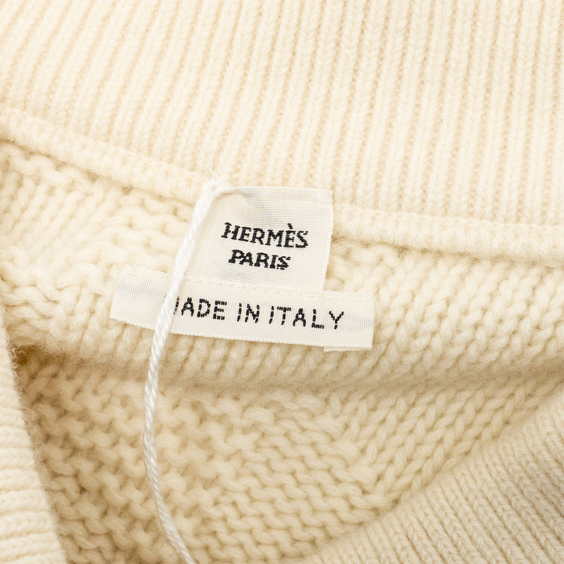 Hermes Size 34 PULL INSPI CAPE WOOL Cream