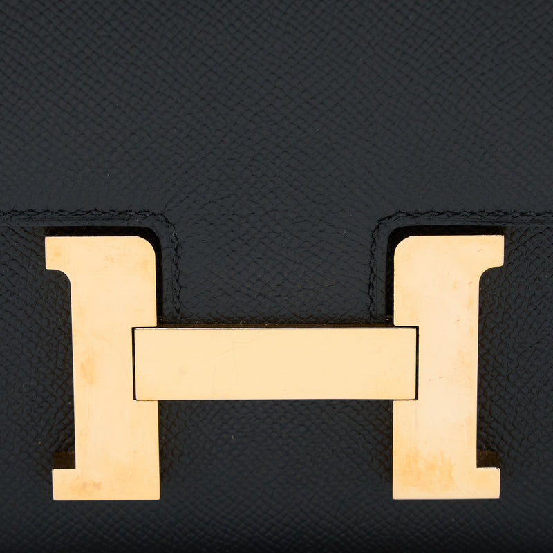 Hermes Constance 24 Epsom Black RGHW Stamp C