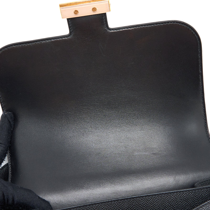 Hermes Constance 24 Epsom Black RGHW Stamp C