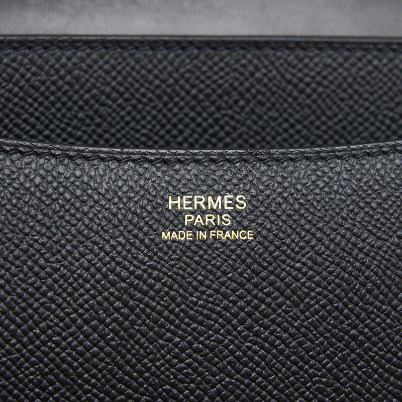 Hermes Constance 24 Epsom Black RGHW Stamp C