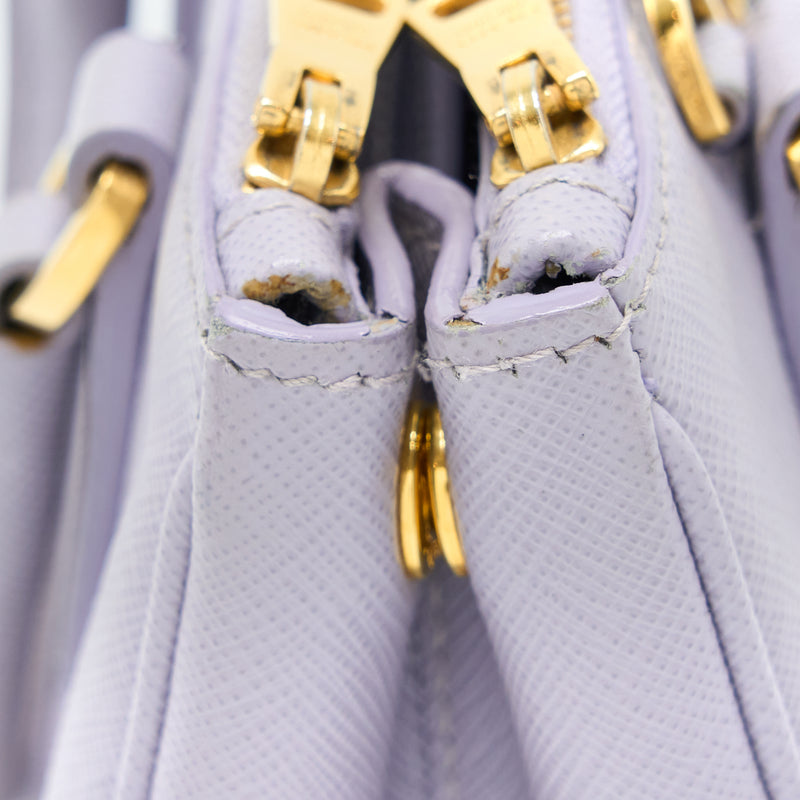 Prada Galleria Saffiano Mini Bag Leather Light Purple GHW