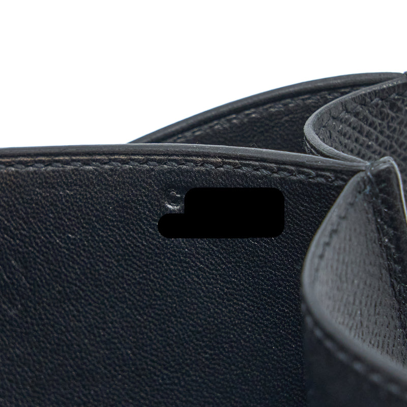 Hermes Constance 24 Epsom Black RGHW Stamp C