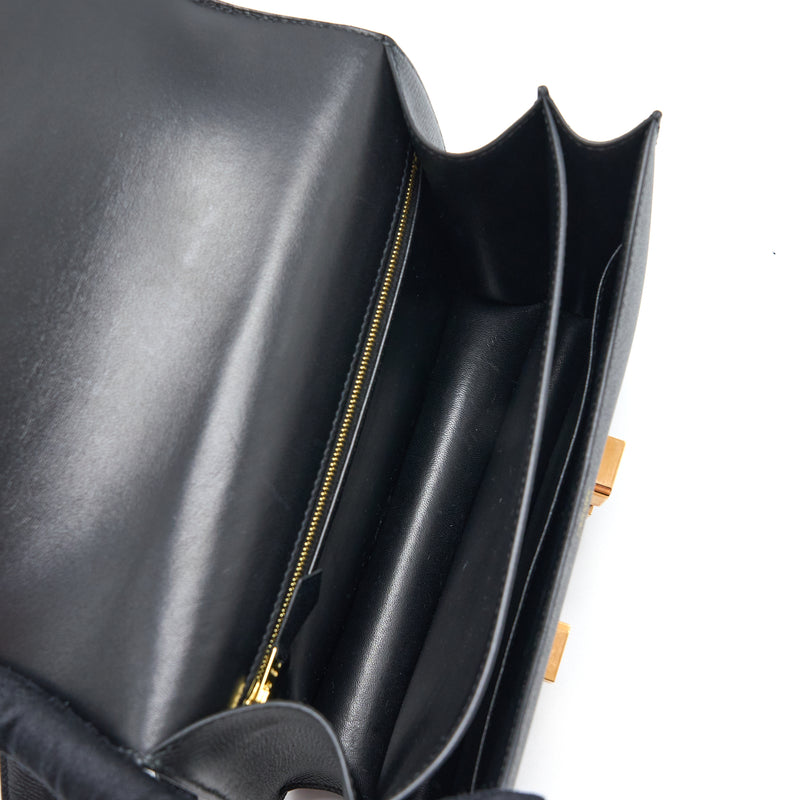 Hermes Constance 24 Epsom Black RGHW Stamp C
