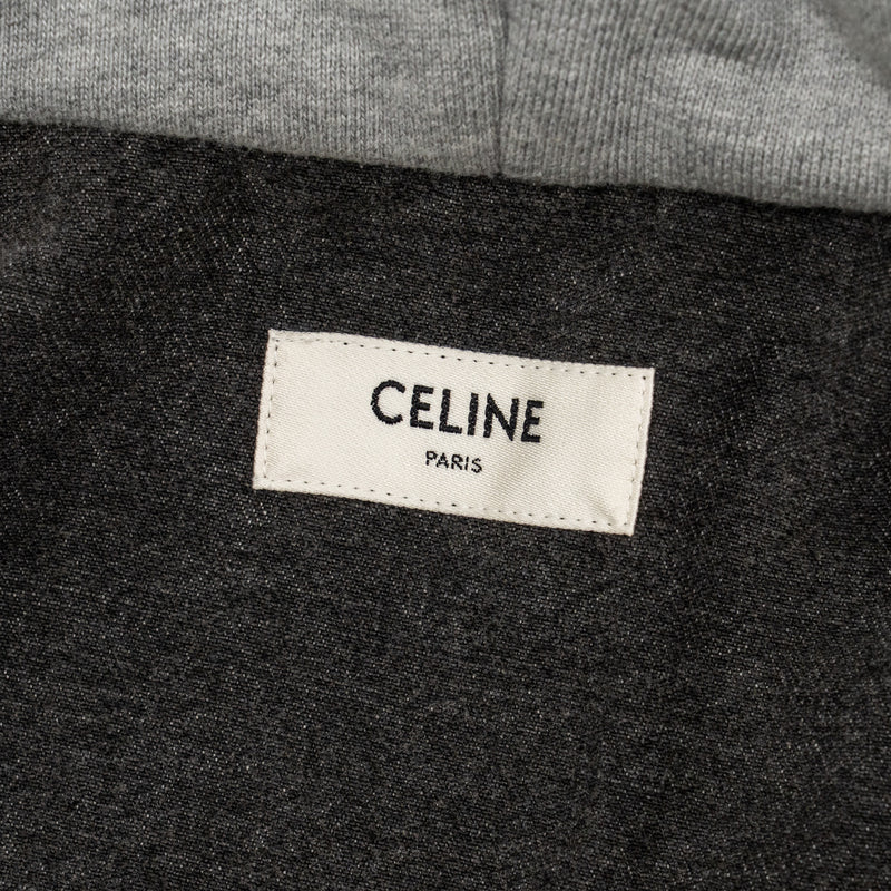 Celine Size S Hooded Trucker Denim Jacket Wash Denim Charcoal