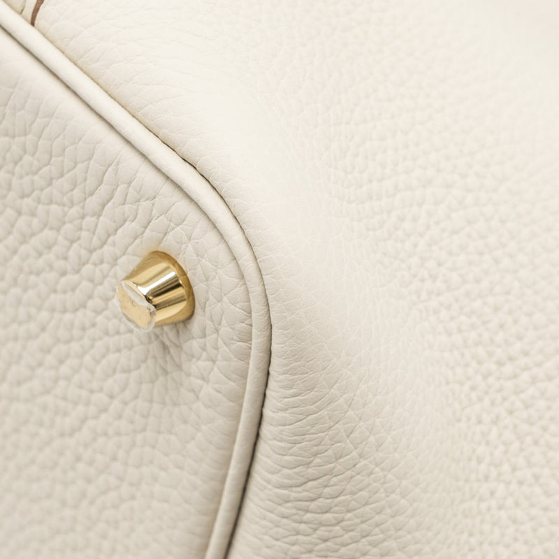 Hermes Picotin 18 Lock Bag Ostrich Touch/Clemence Beton GHW Stamp B