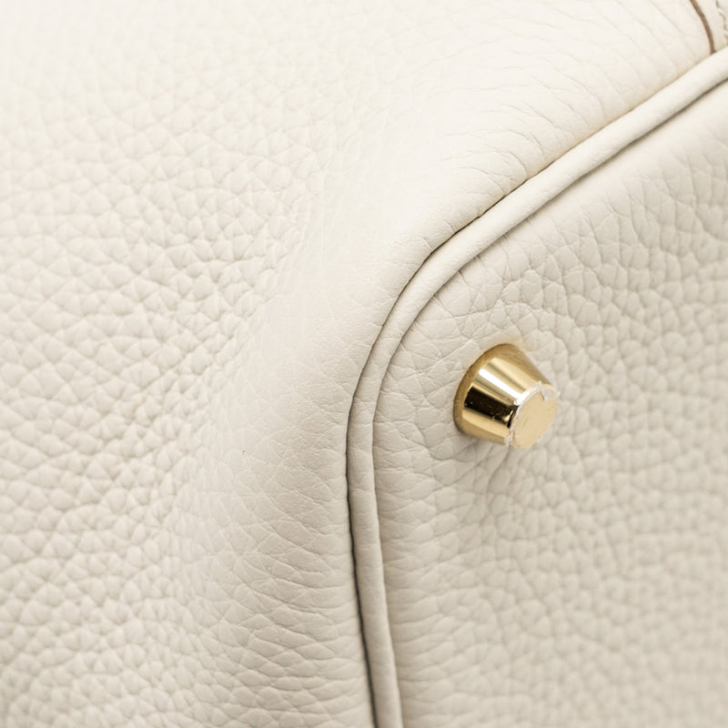 Hermes Picotin 18 Lock Bag Ostrich Touch/Clemence Beton GHW Stamp B