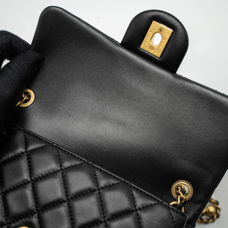 Chanel Pearl Crush Mini Rectangular Lambskin Black Brushed GHW (Microchip)