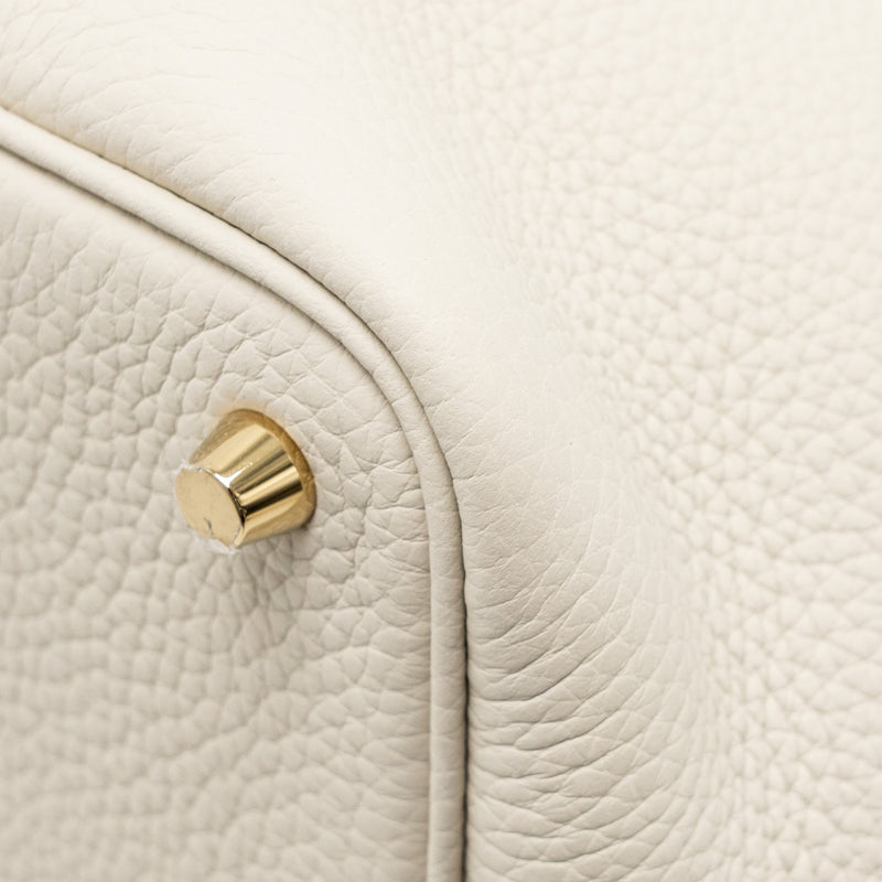 Hermes Picotin 18 Lock Bag Ostrich Touch/Clemence Beton GHW Stamp B
